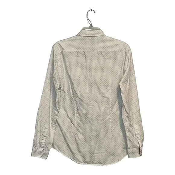 ZARA MEN'S BUTTON DOWN SHIRT WHITE WITH POLKA DOTS SLIM FIT‎ SIZE LARGE - Picture 3 of 8